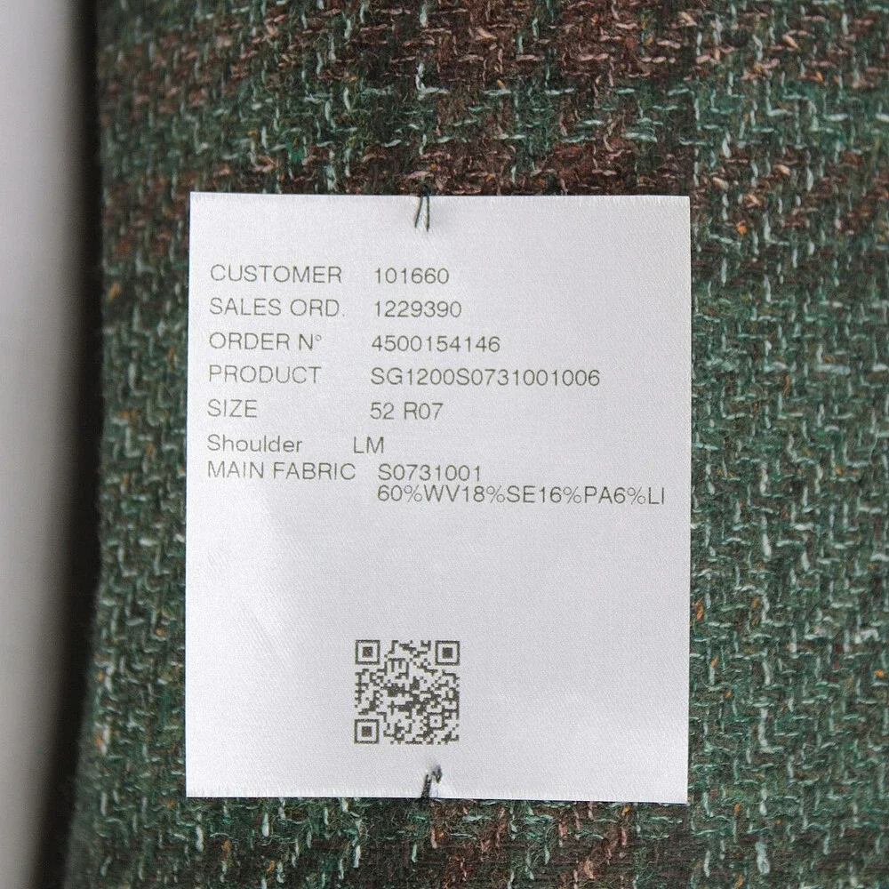 Sartorio Kiton NWT Wool Blend Sport Coat Size 52R (42R US) Green w/ Brown Plaid
